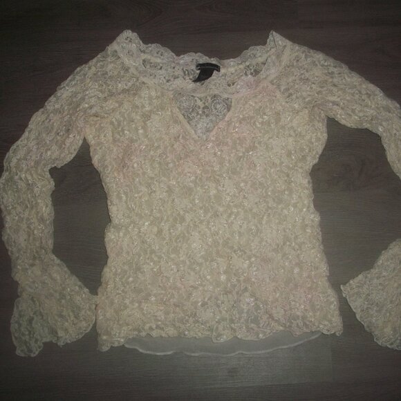 womens VICTORIA'S SECRET/Moda International lace blouse.size small - Picture 1 of 3